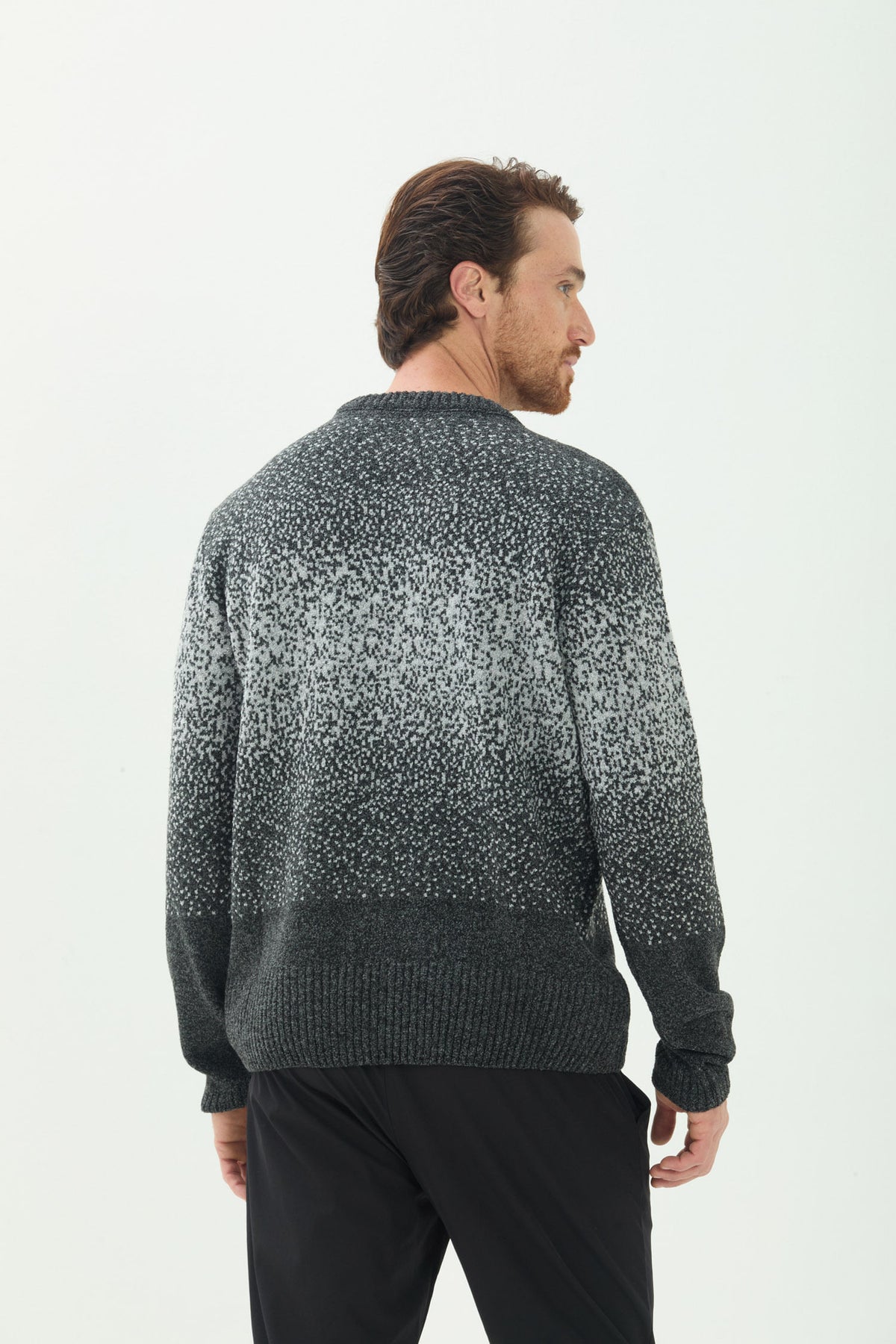 Suéter Tricot Degradê Masculino Acostamento Preto
