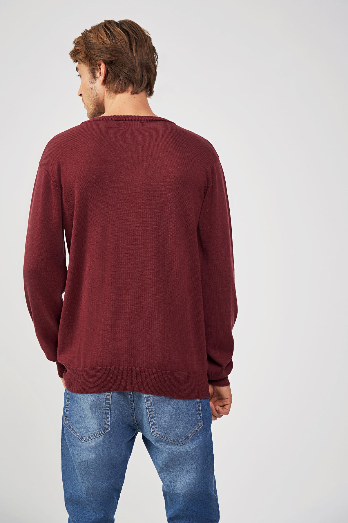 Tricot Gola Careca Masculina Acostamento Bordo