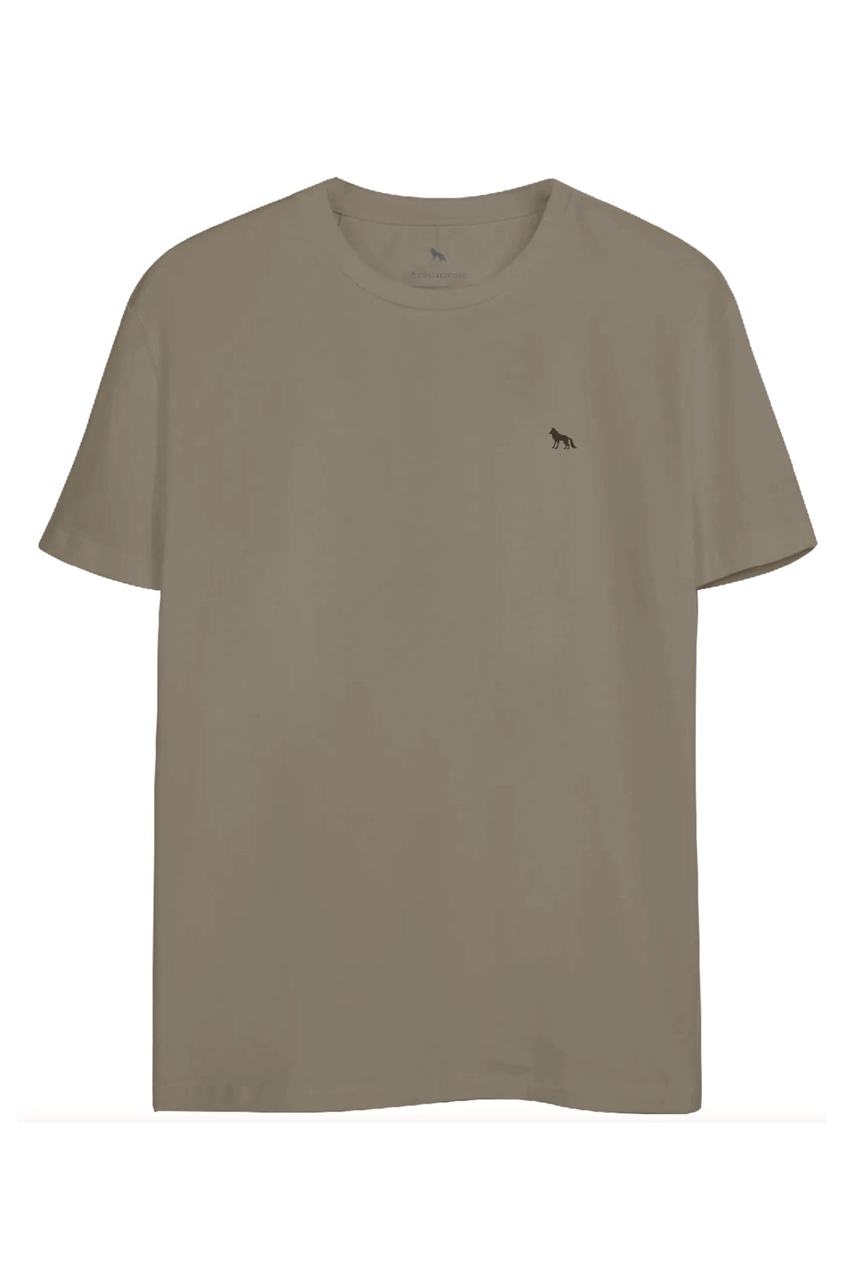 Camiseta Clássica Masculina Oversize Acostamento Bege Caqui