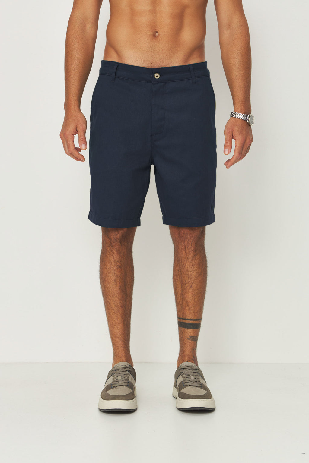 Bermuda Cotton Moderna Masculina Acostamento Marinho