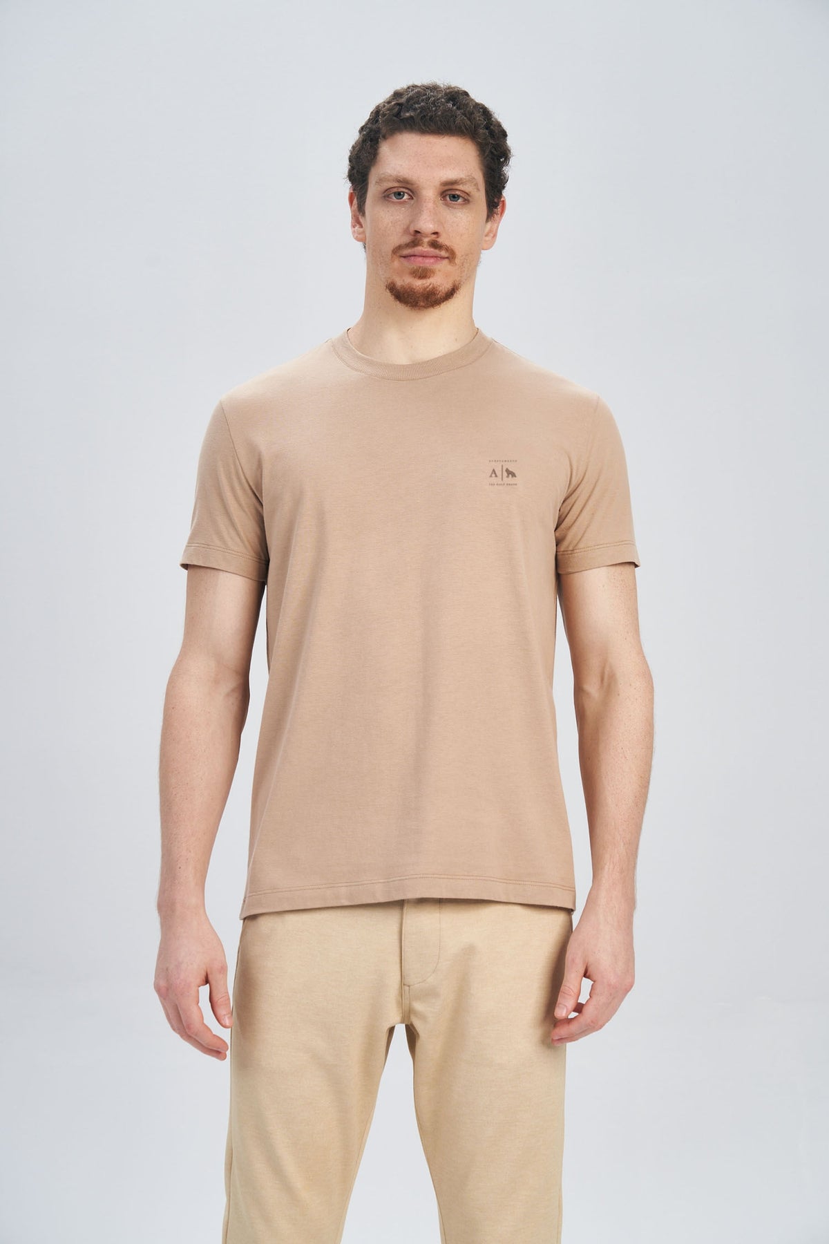 Camiseta The Wolf Brand Masculina Acostamento Bege Caqui