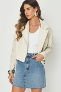 Jaqueta Biker PU Feminina Acostamento Areia