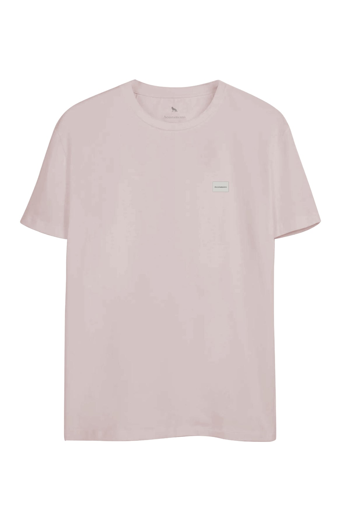 Camiseta Tag Bordada Masculina Oversize Acostamento Rosa Cha