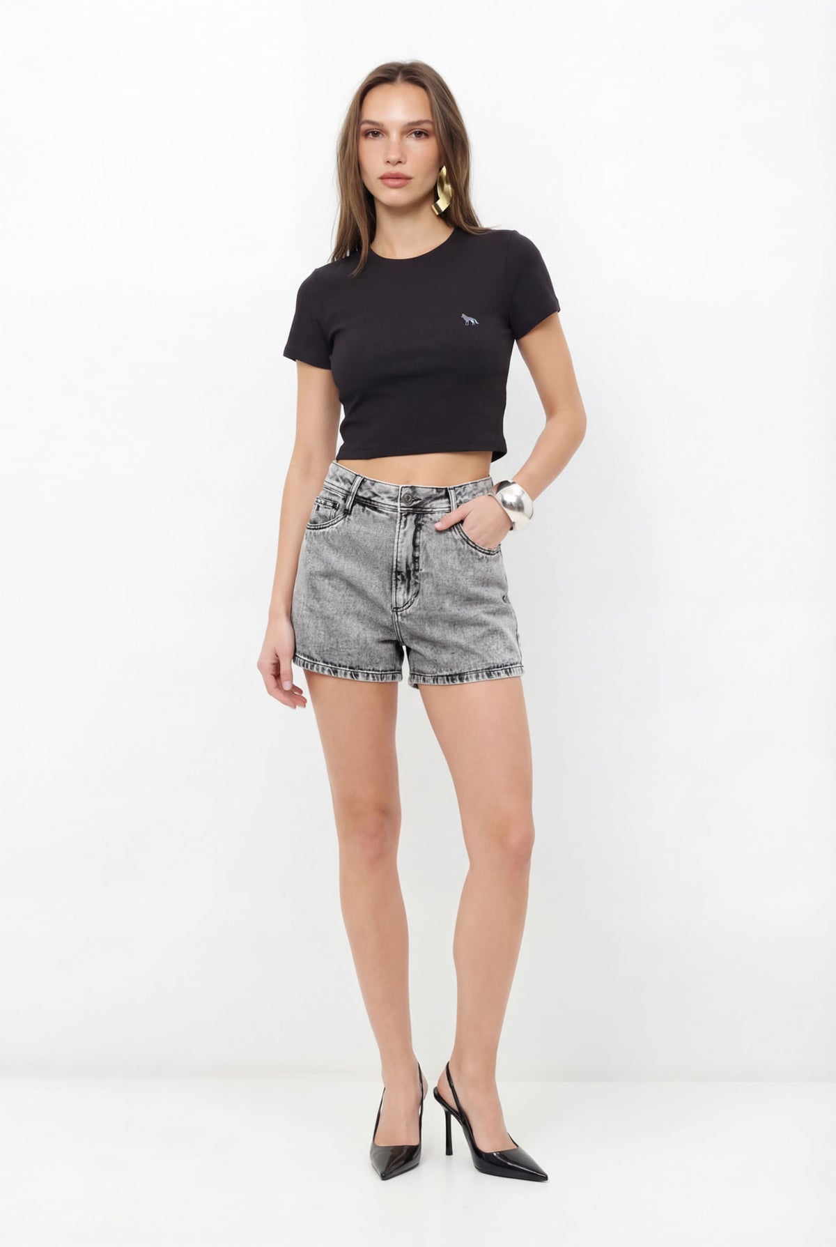 Shorts Jeans Classic ACT Feminina Jeans Claro