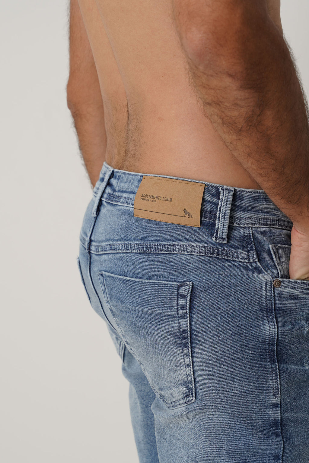 Bermuda Jeans Casual Masculina Acostamento Jeans Intermediario