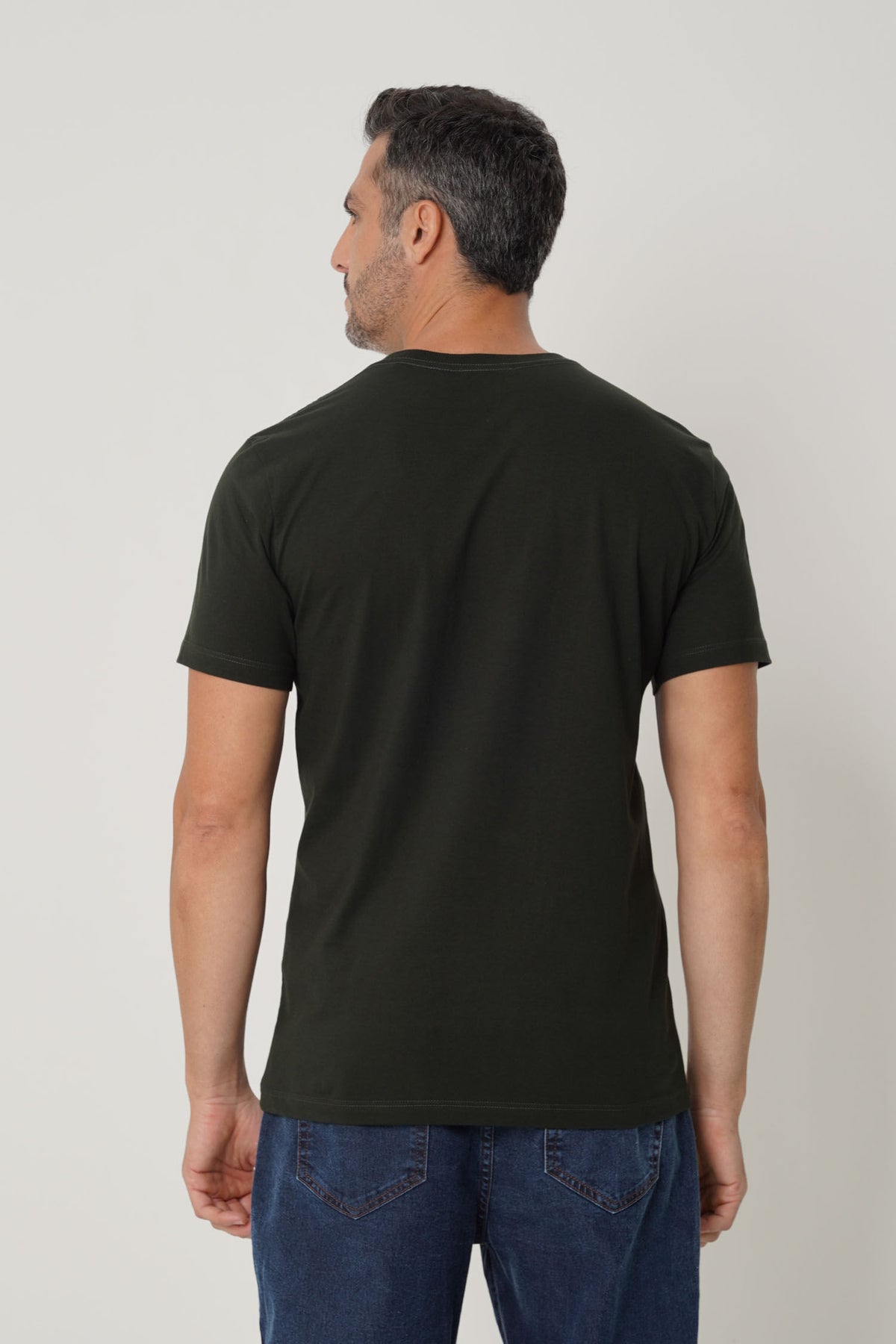 Camiseta Casual Algodão Masculina Acostamento Verde Folhagem