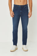 Calça Jeans Skinny Cropped Masculina Acostamento Jeans Escuro