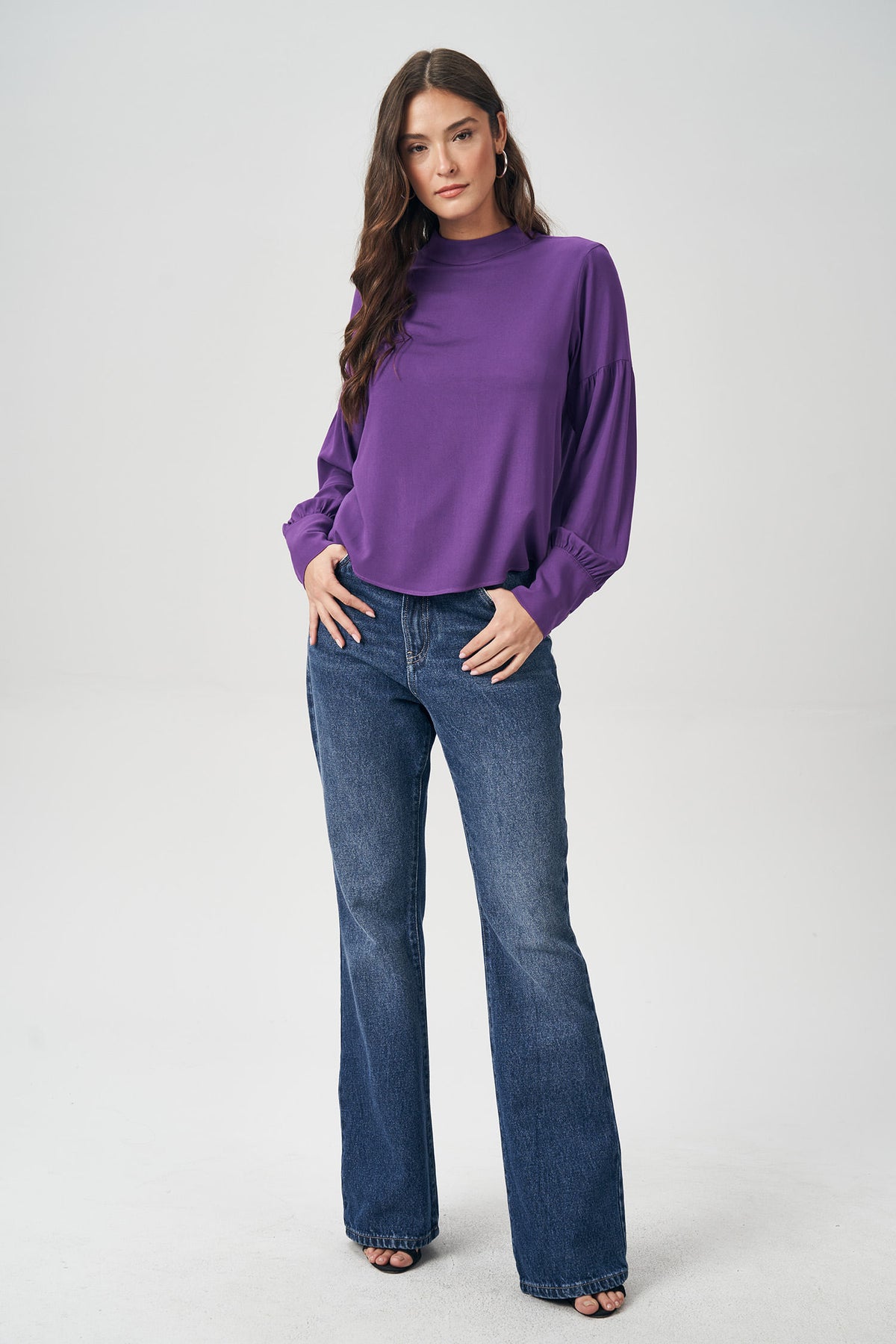 Blusa Manga Record Feminina Acostamento Purple