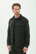 Camisa Manga Longa Masculina  Acostamento Verde Folhagem