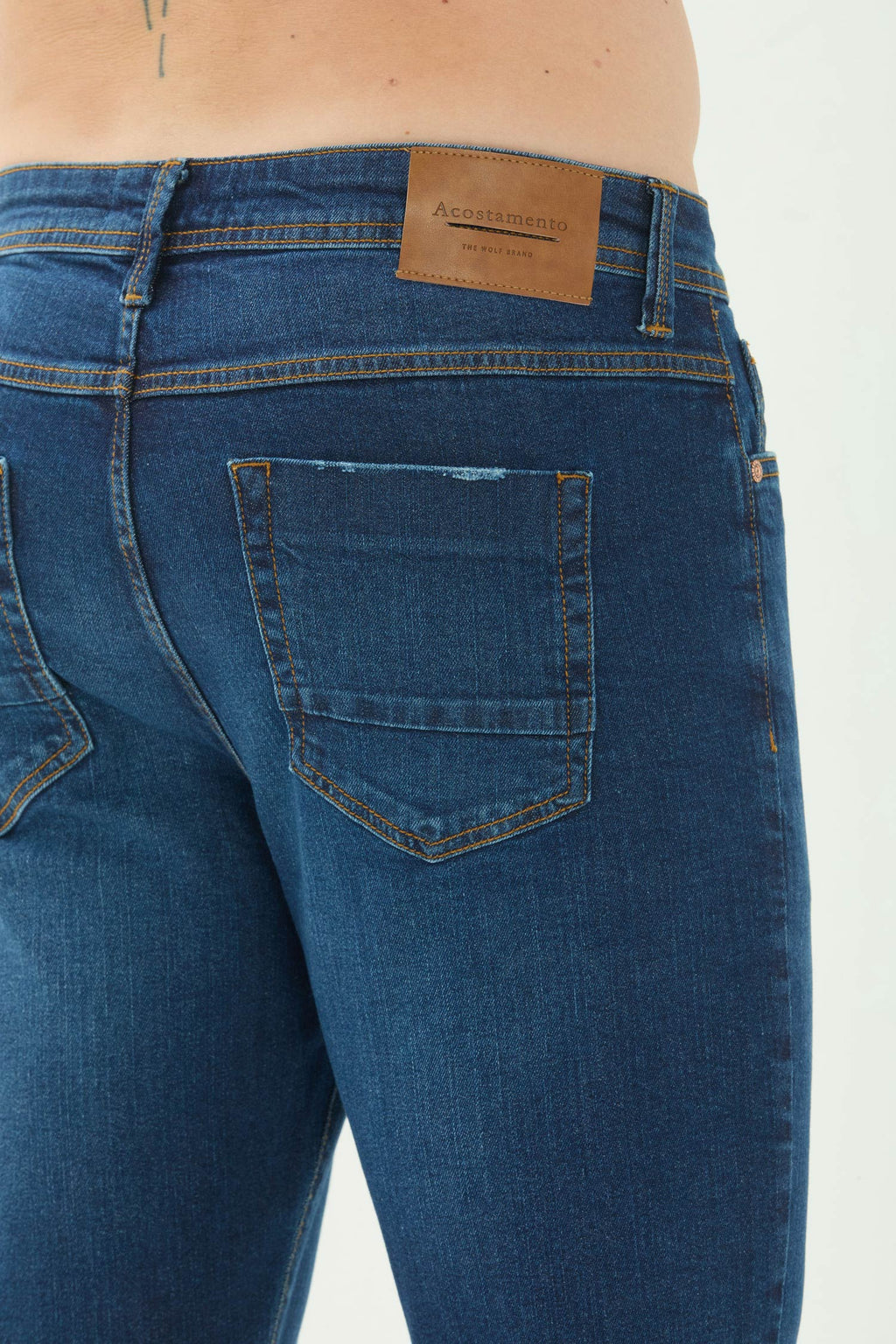 Calça Jeans Skinny Básica Masculina Acostamento Jeans Escuro