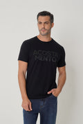 Camiseta Casual Shadow Logo Masculina Acostamento Preto