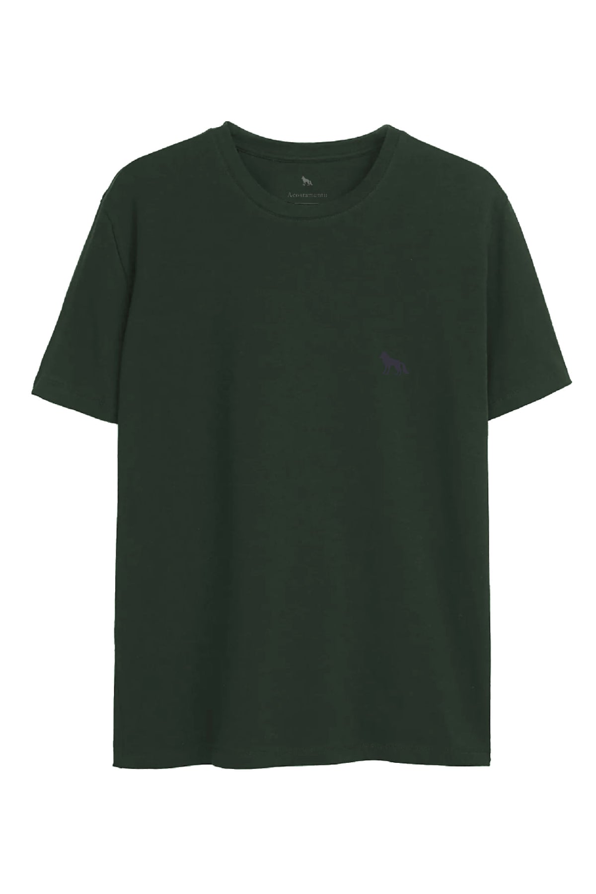 Camiseta Lobo Costas Masculina Oversize Acostamento Verde Nativo