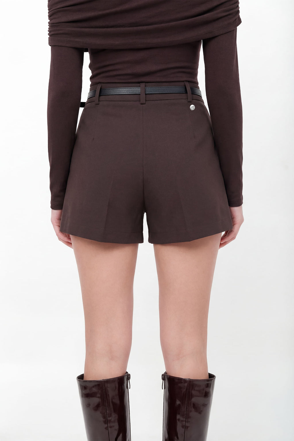 Short Alfaiataria Com Bolsos ACT Feminino Deep Brown