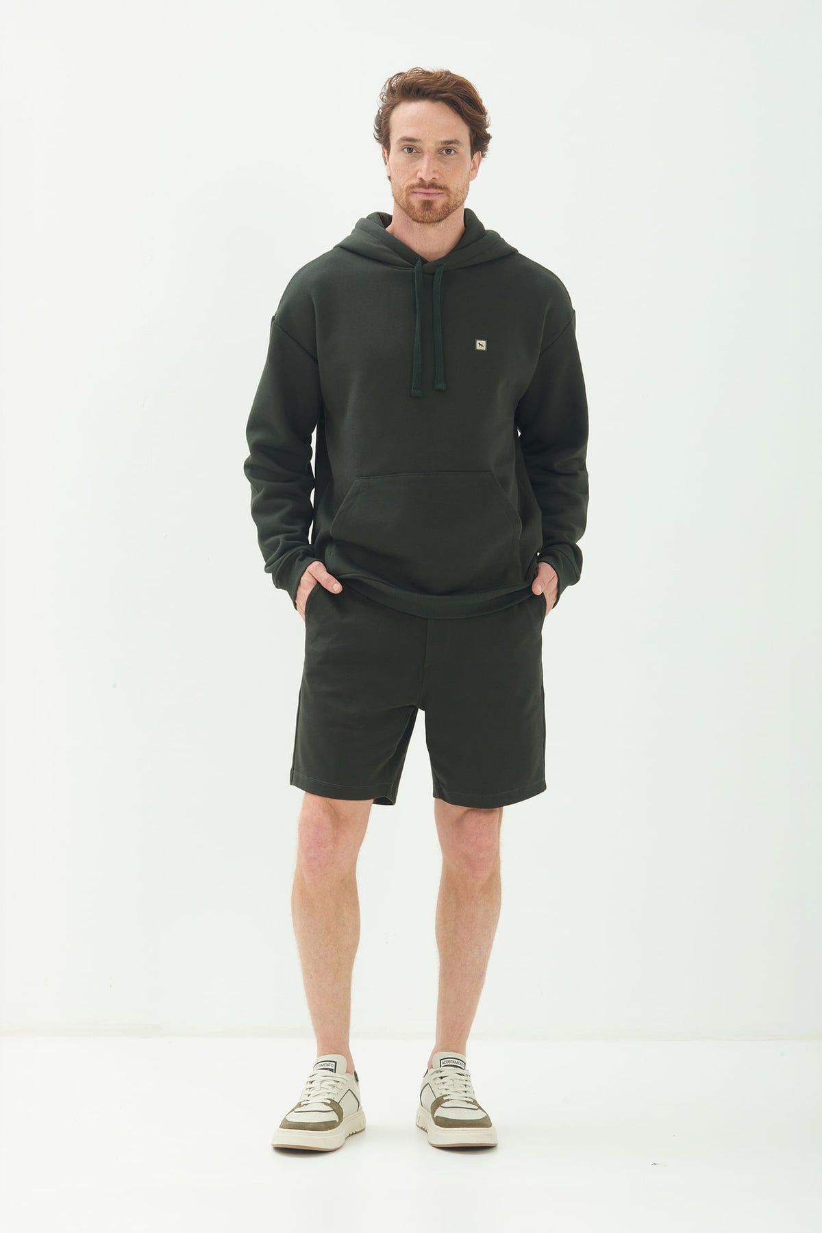 Bermuda Versátil Masculina Acostamento Verde Folhagem