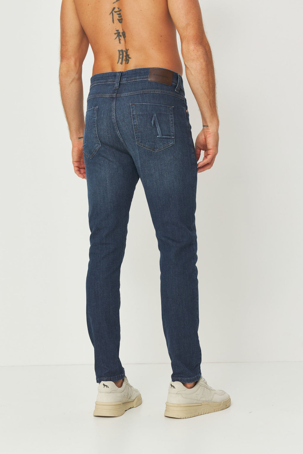 Calça Jeans Básica Skinny Masculina Acostamento Jeans Escuro