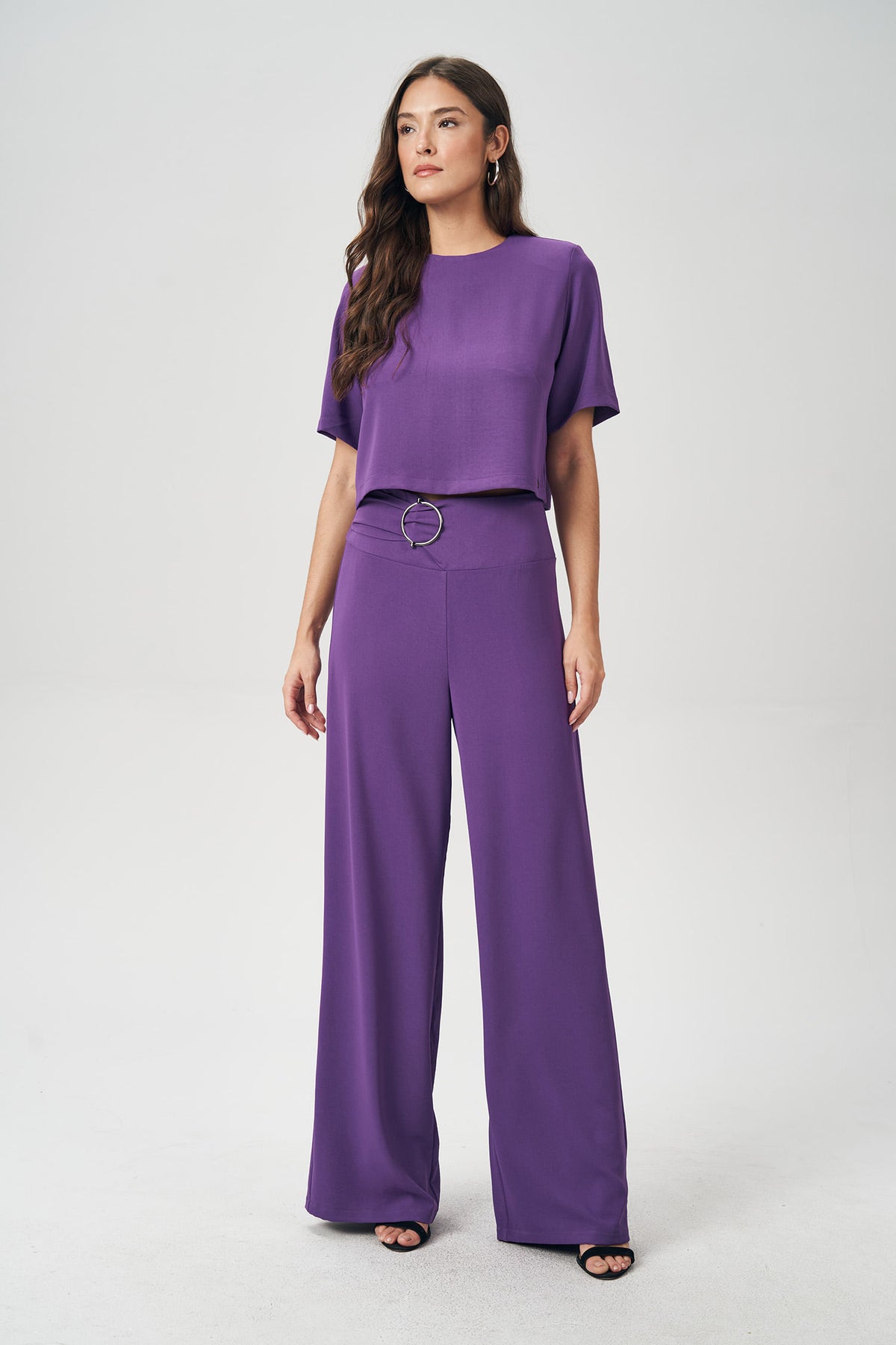Calça Fashion Argola Feminina Acostamento Purple