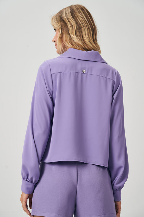 Blusa com Gola Feminina Acostamento Passion Purple