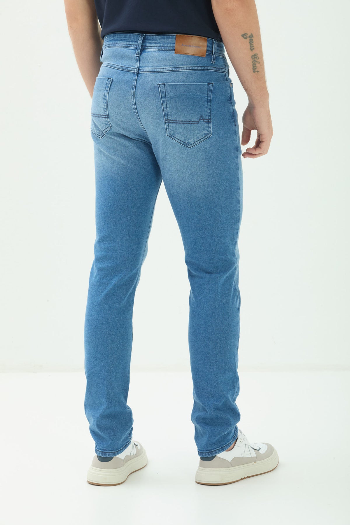 Calça Jeans Skinny Masculina Acostamento Jeans Claro