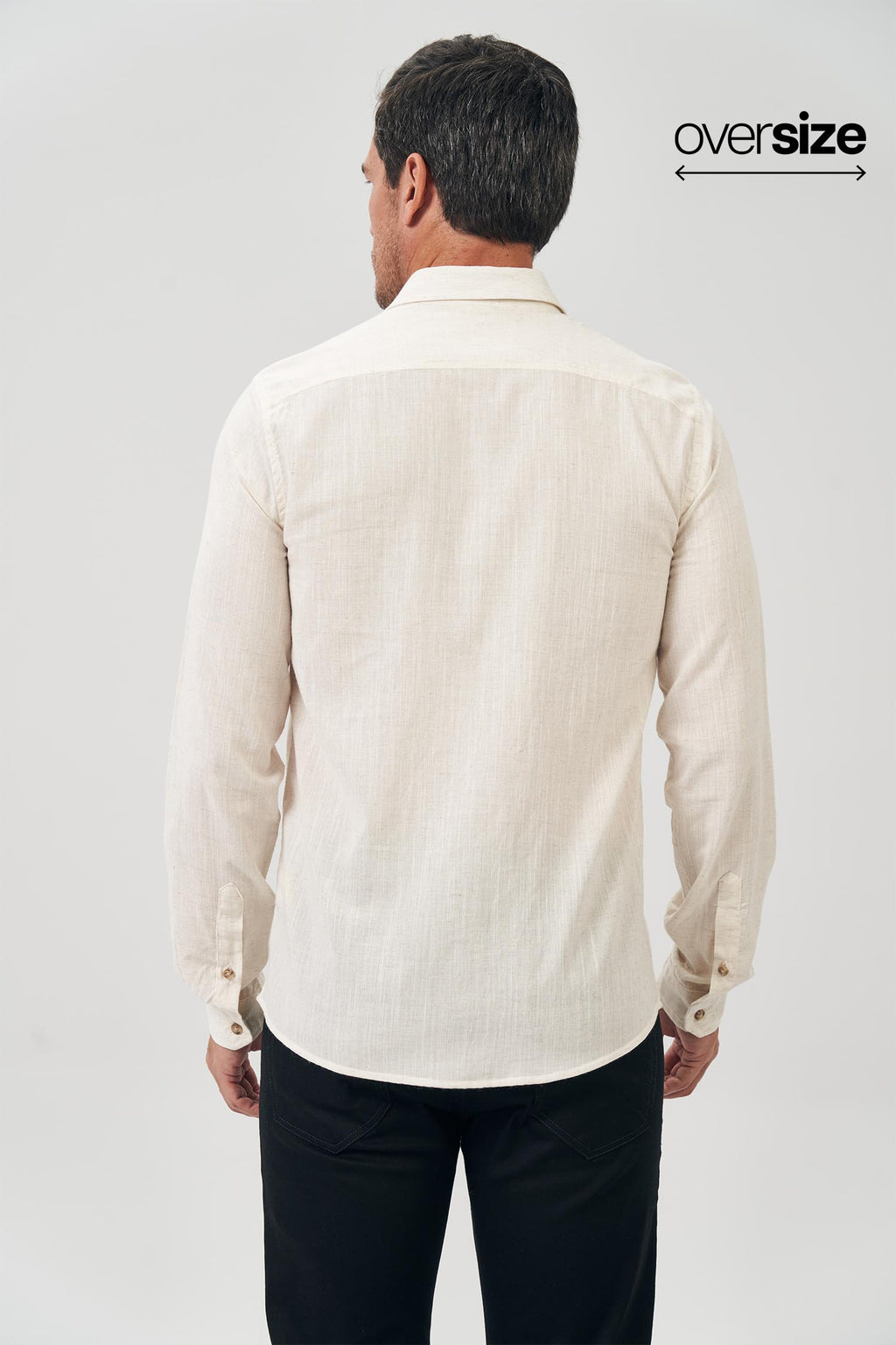 Camisa Manga Longa Masculina Oversize Acostamento Natural