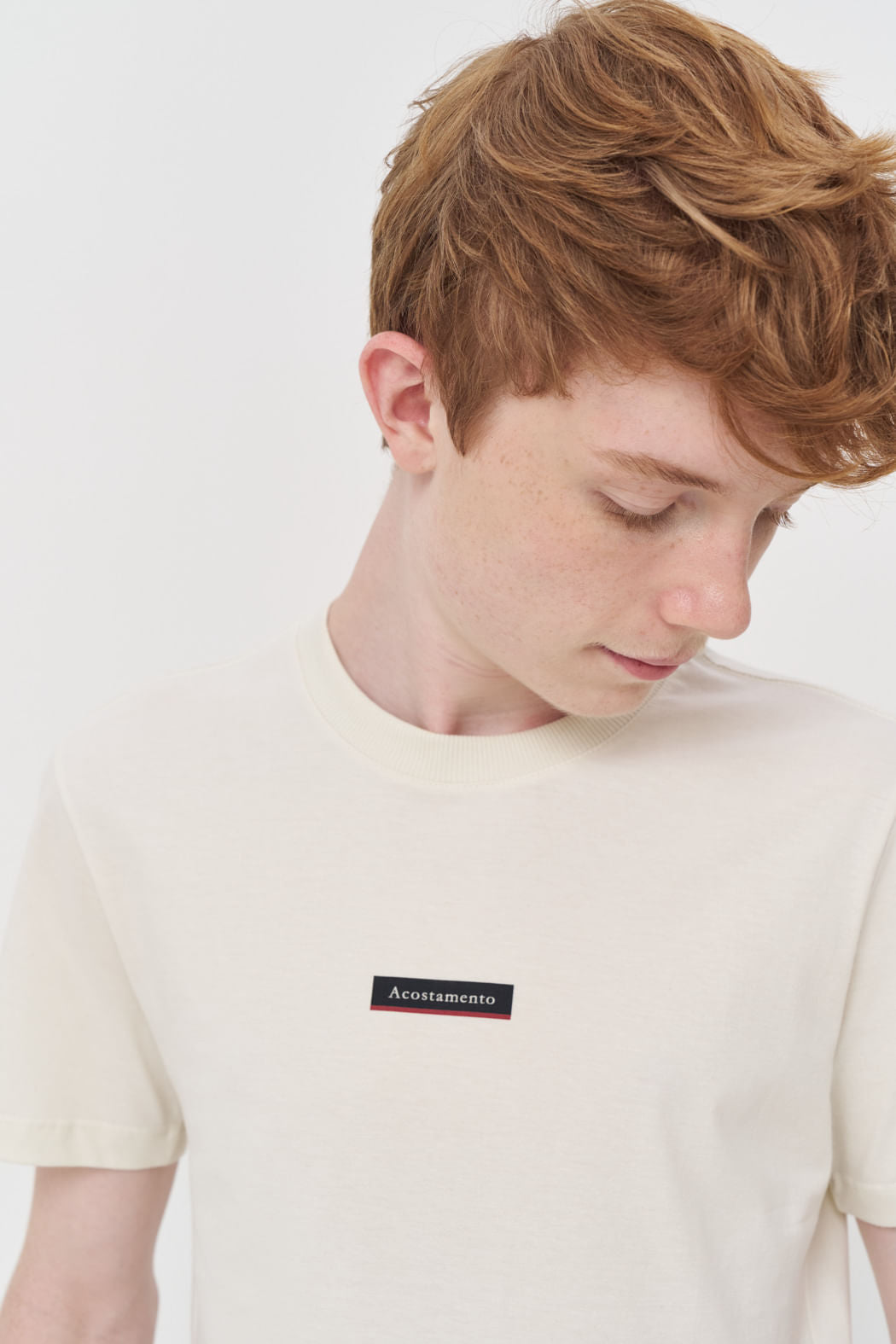 Camiseta Estampada Menino Acostamento Next Off White Marfim