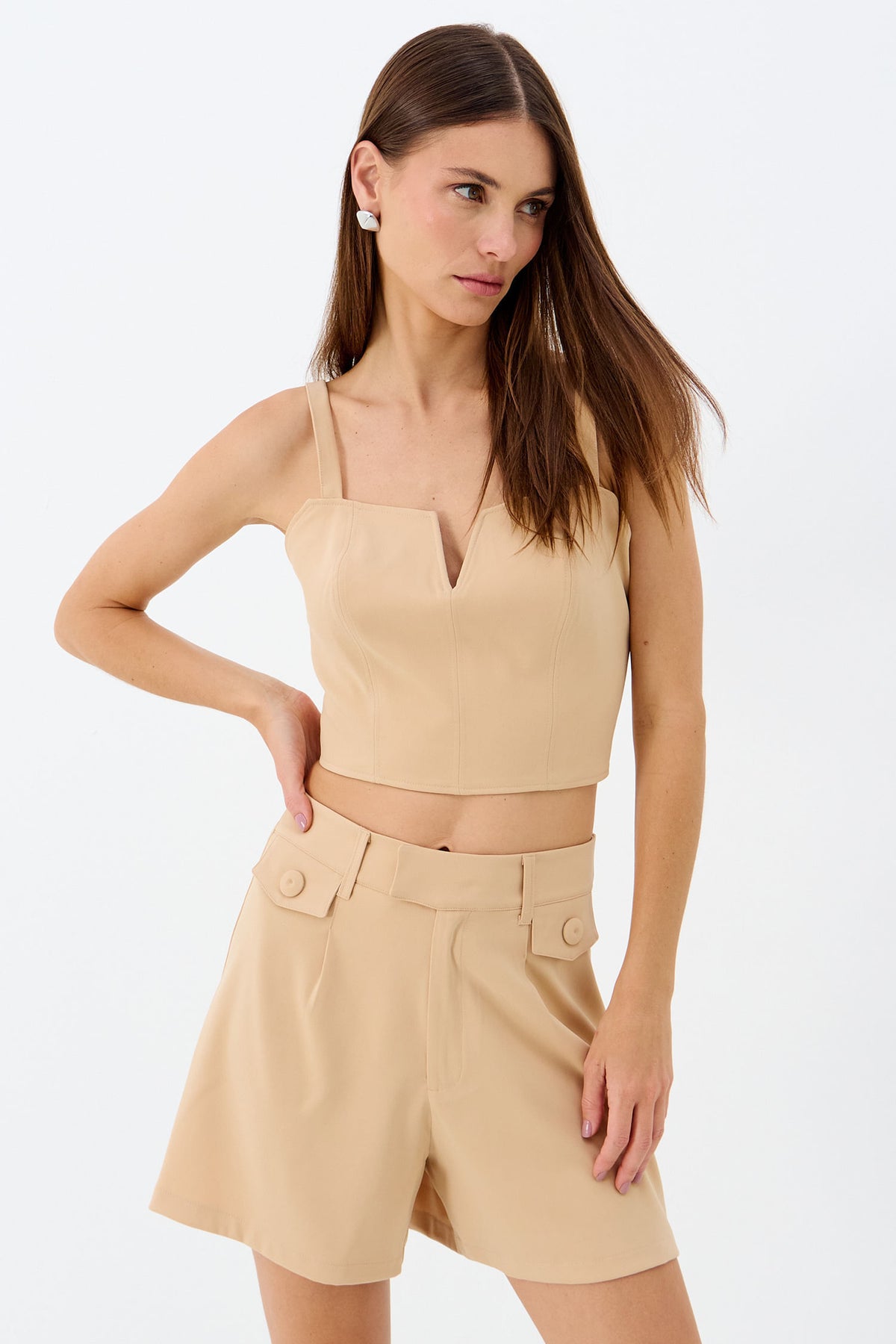 Top Decote Quadrado com Nervura ACT Feminino Preto
