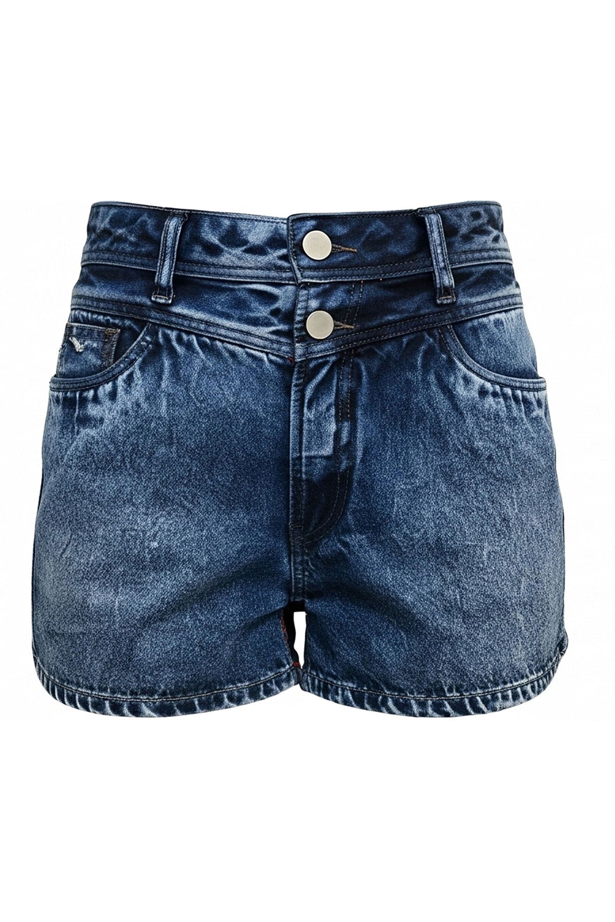 Shorts Jeans Cós Duplo ACT Feminino Jeans Escuro