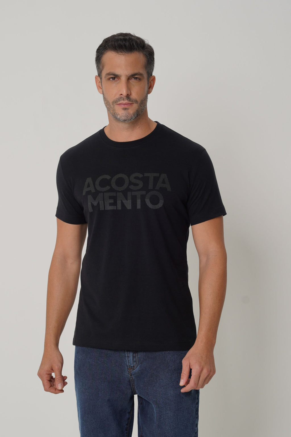 Camiseta Casual Shadow Logo Masculina Acostamento Preto