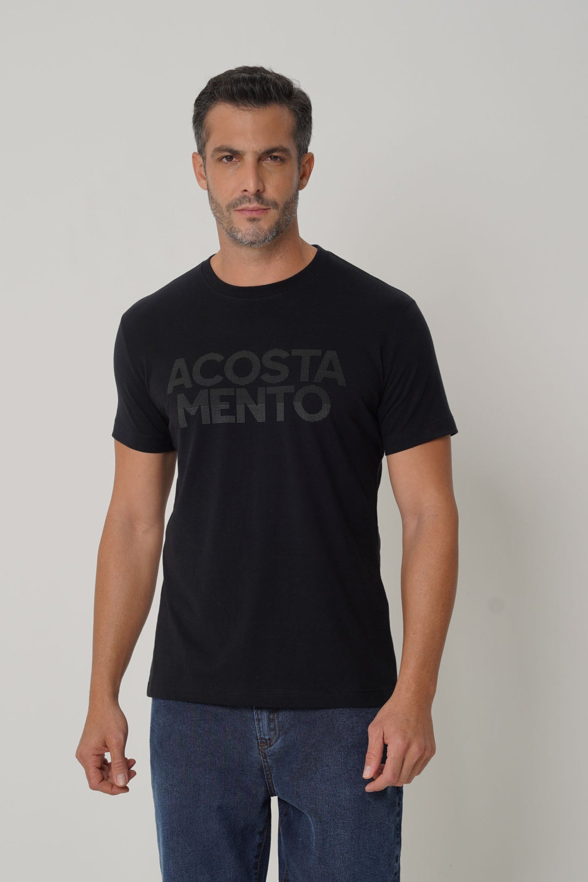 Camiseta Casual Shadow Logo Masculina Acostamento Preto