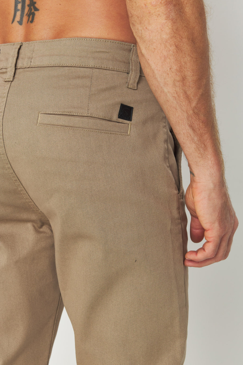 Calça Sarja Casual Masculina Acostamento Caqui