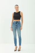 Calça Jeans Skinny Cintura Alta ACT Feminina Jeans Intermediario