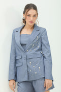 Blazer Alfaiataria Com Aplicações ACT Feminino Royal Blue