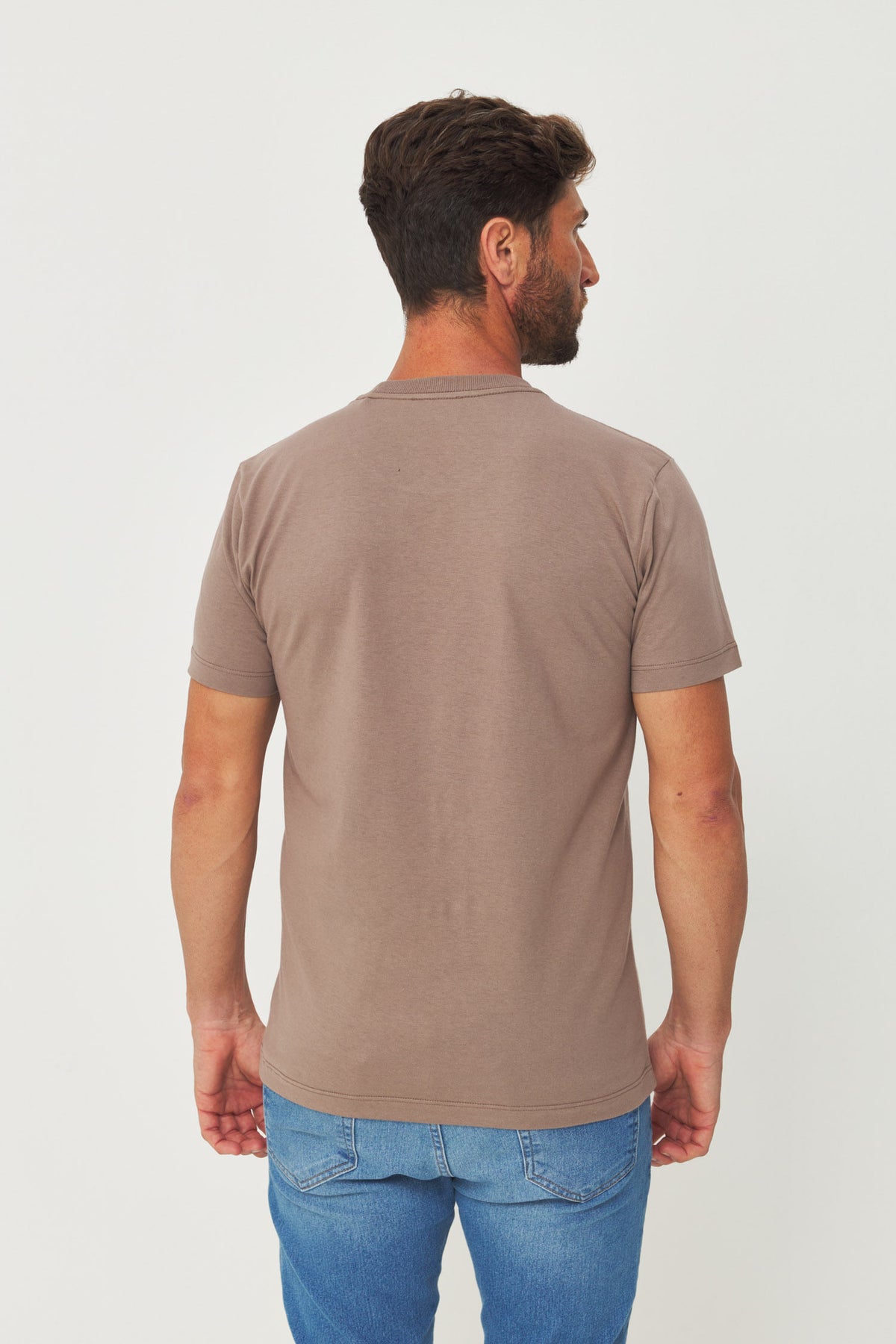 Camiseta Bordado Amplo Masculina Acostamento Capuccino