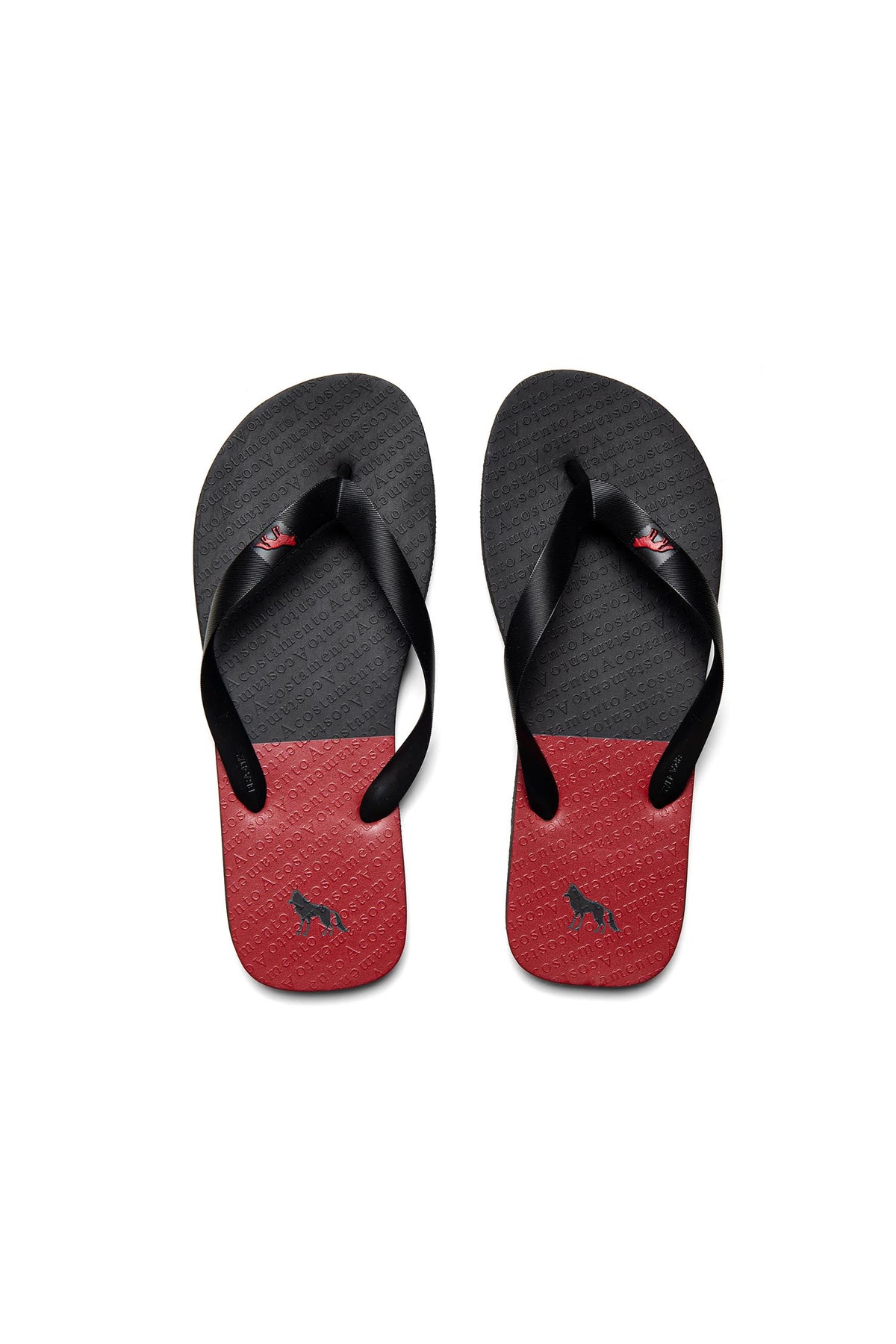 Chinelo Bicolor Masculino Acostamento Vermelho