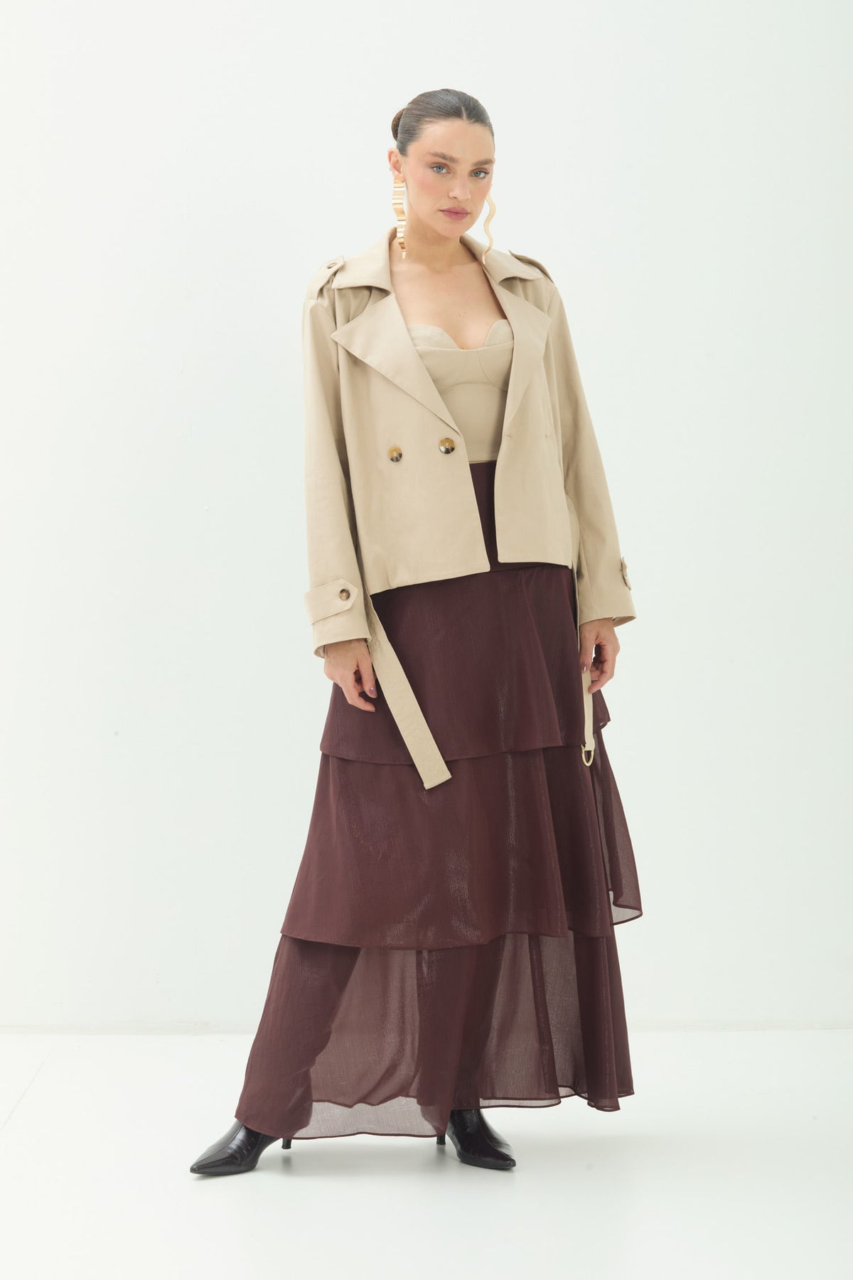 Casaco Com Lapela ACT Feminino Sand
