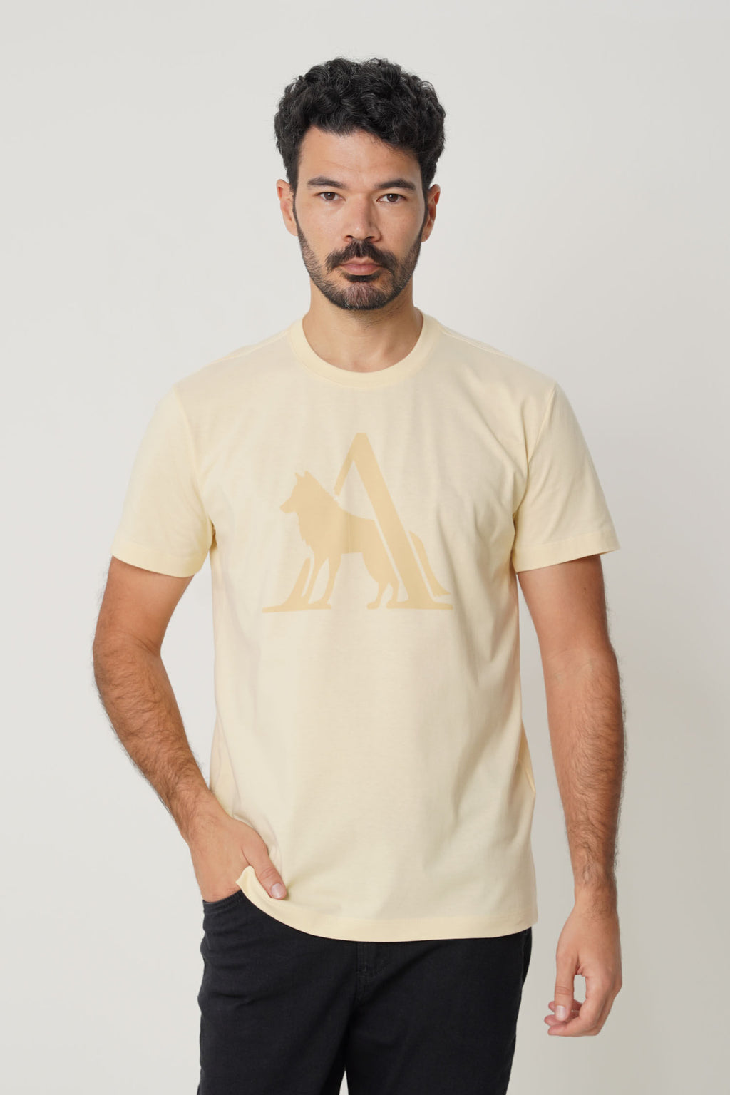 Camiseta Lobo Lettering Masculina Acostamento Amarelo Sunlight