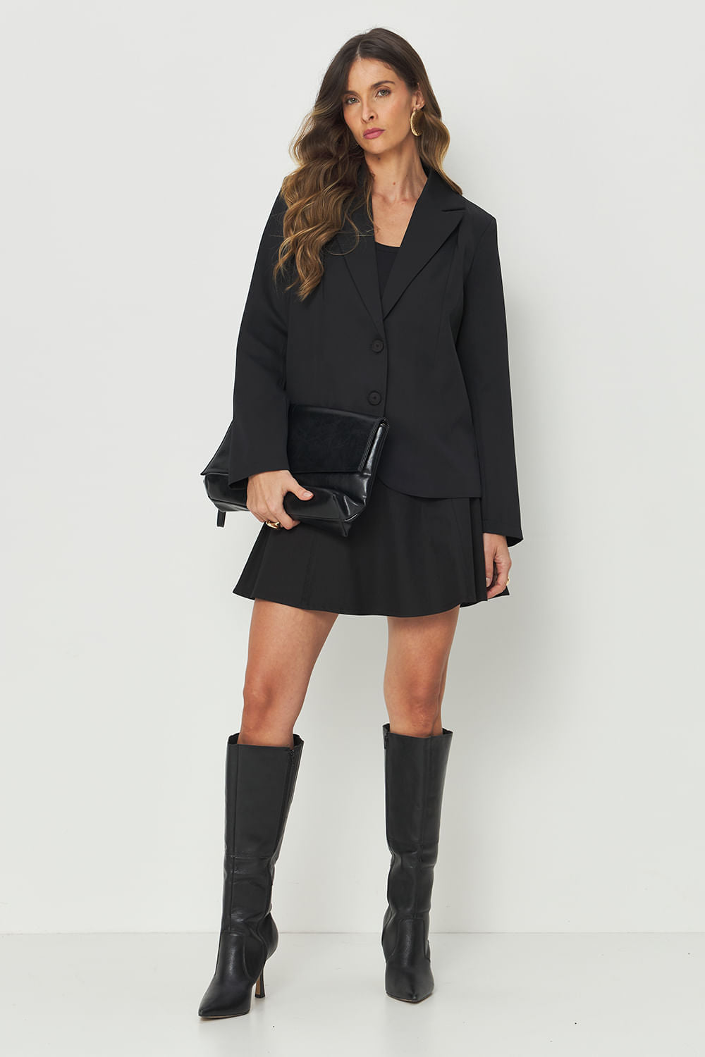 Blazer Alfaiataria Clássico Elegante ACT Feminino Preto
