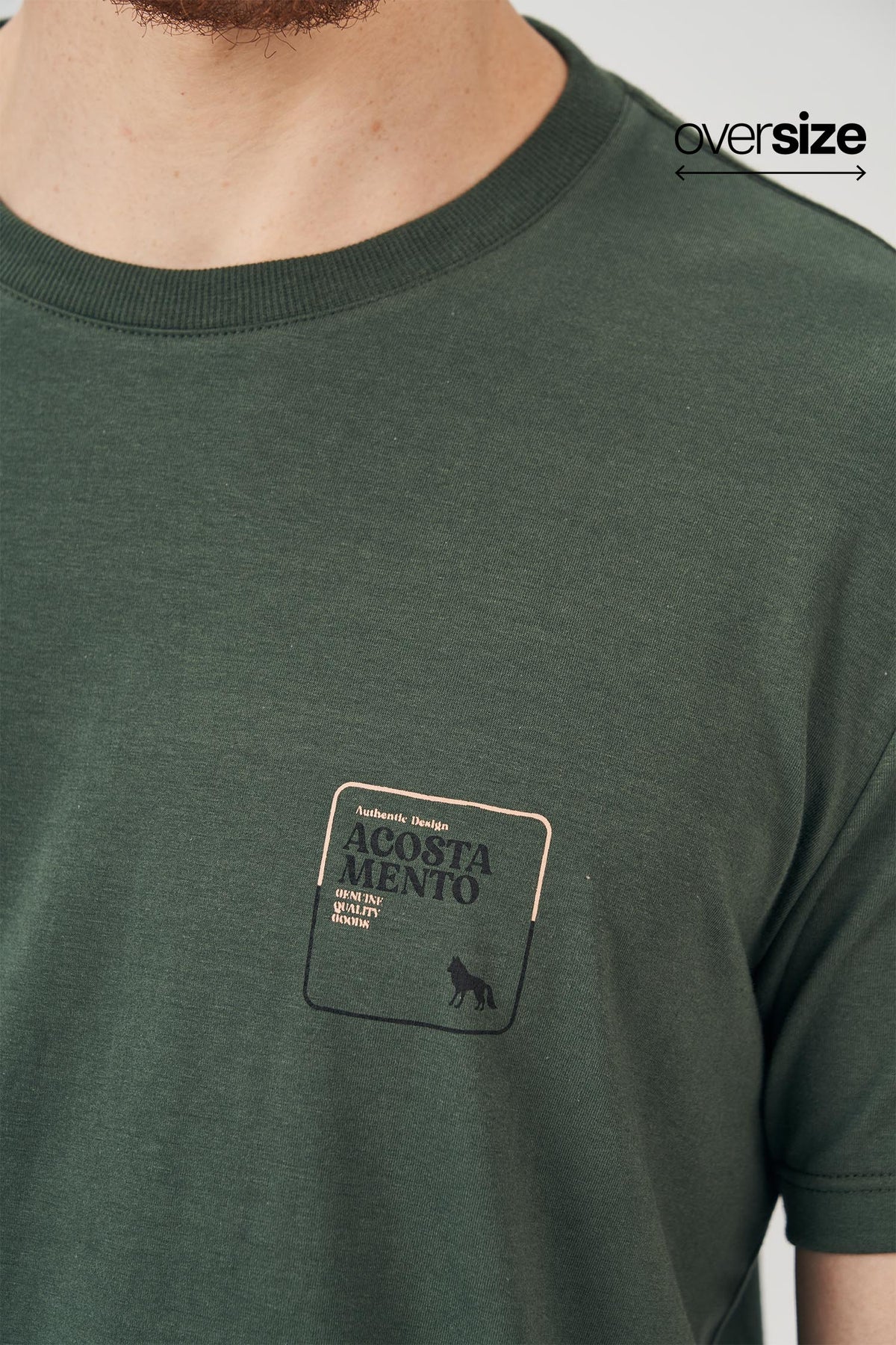 Camiseta Authentic Design Masculina Oversize Acostamento Verde Nativo