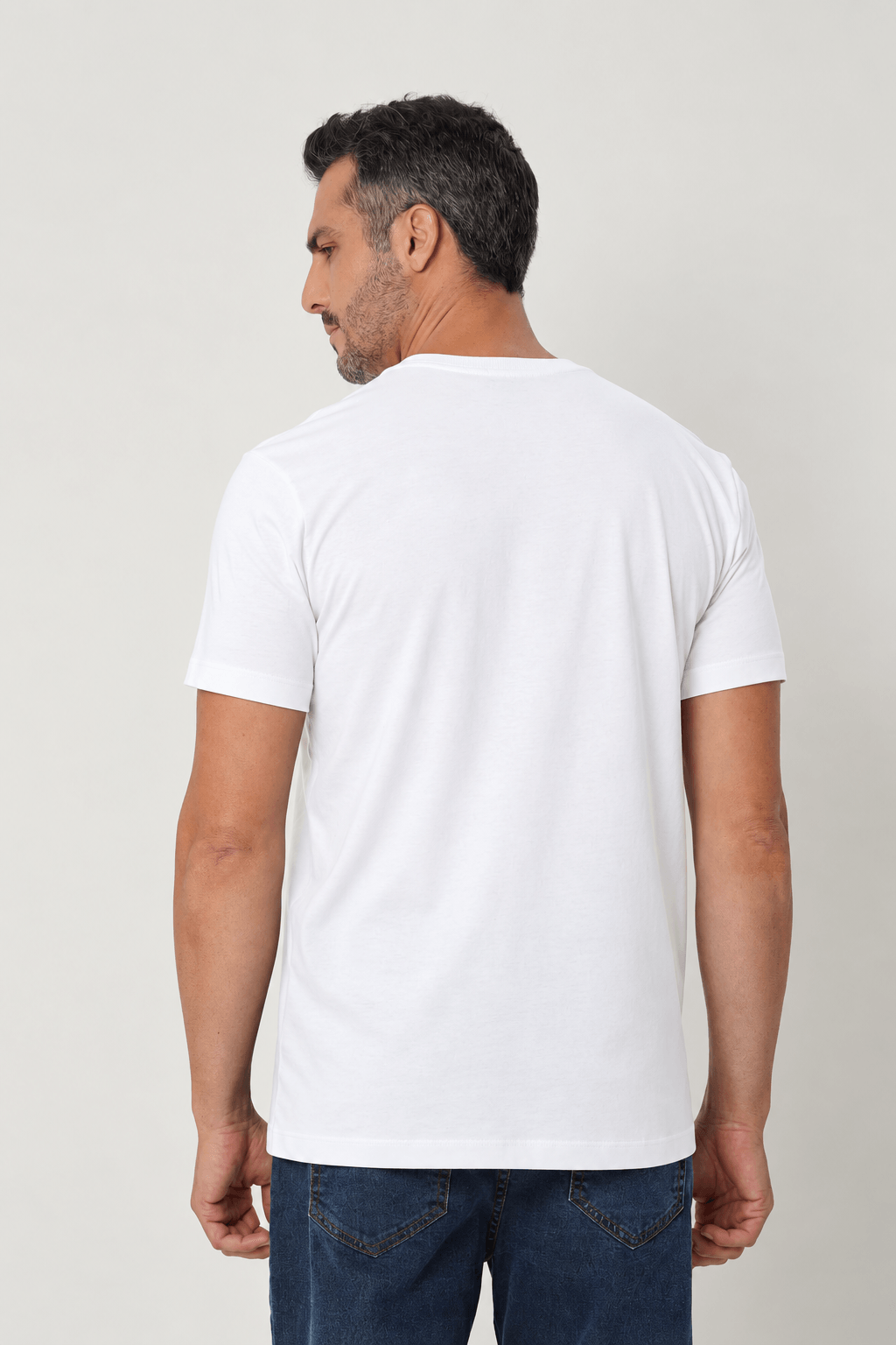 Camiseta Casual Logo Masculina Acostamento Branco