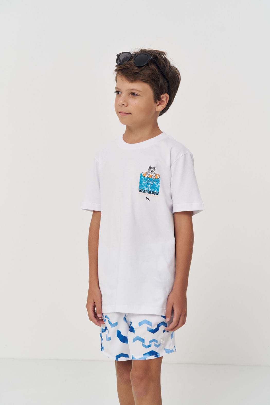 Camiseta Casual Lobo Menino Acostamento Next Branco