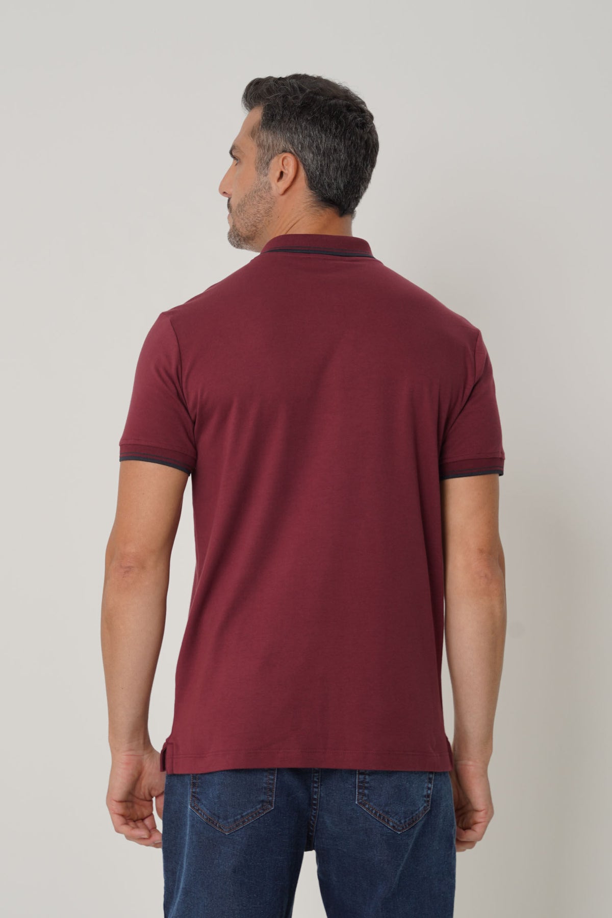 Polo Casual Bordada Masculina Acostamento Branco