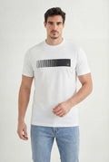 Camiseta Básica Estampada Masculina Acostamento Branco