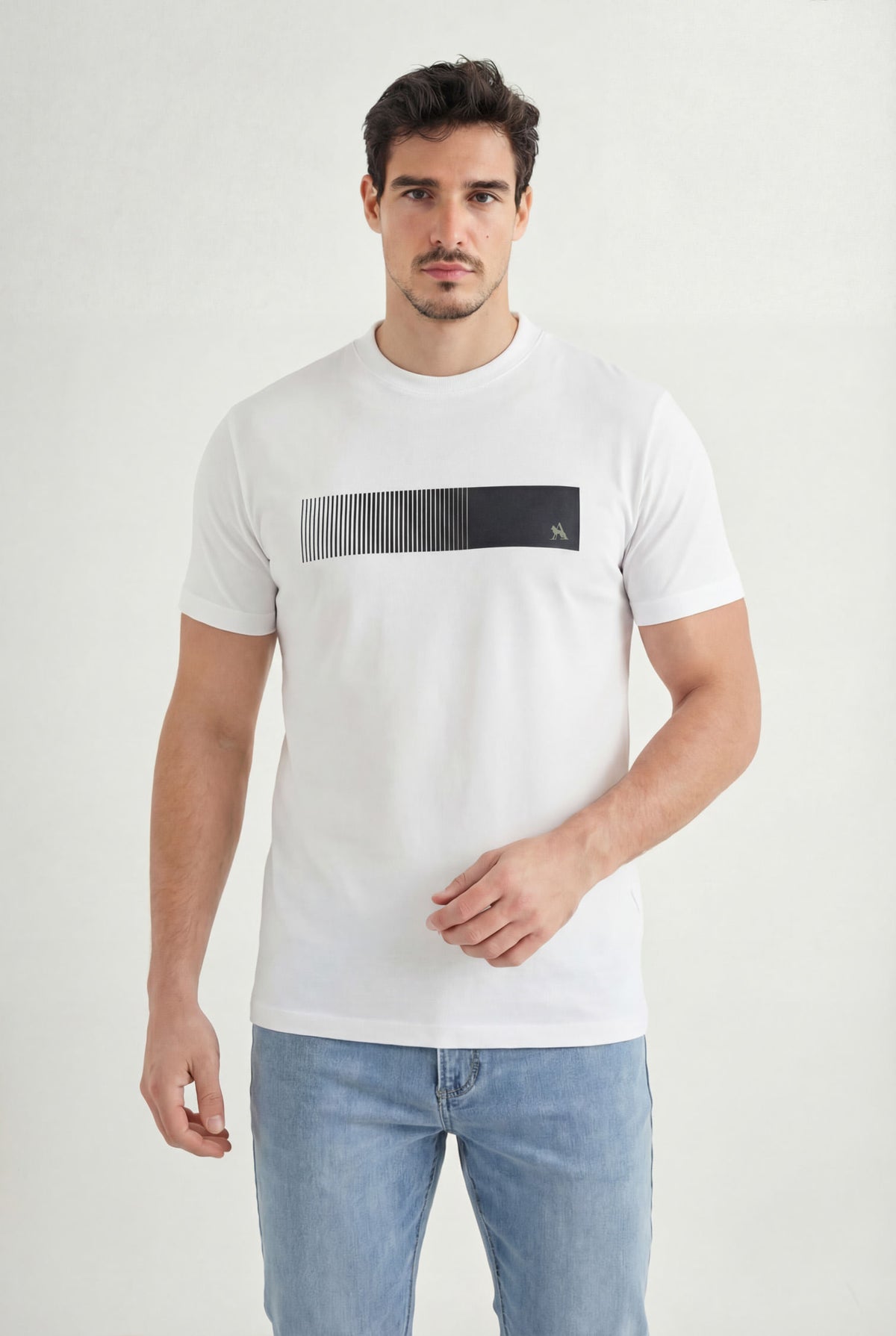Camiseta Básica Estampada Masculina Acostamento Branco