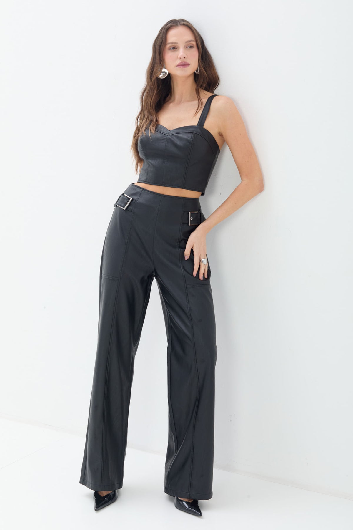Top PU Alça Larga ACT Feminino Preto