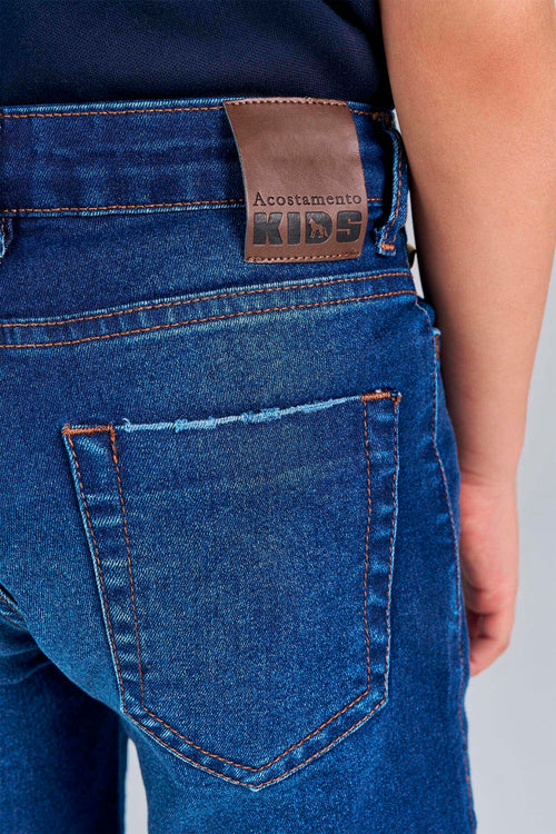Bermuda Jeans Cós Ajustavel Menino Acostamento Next Jeans Escuro