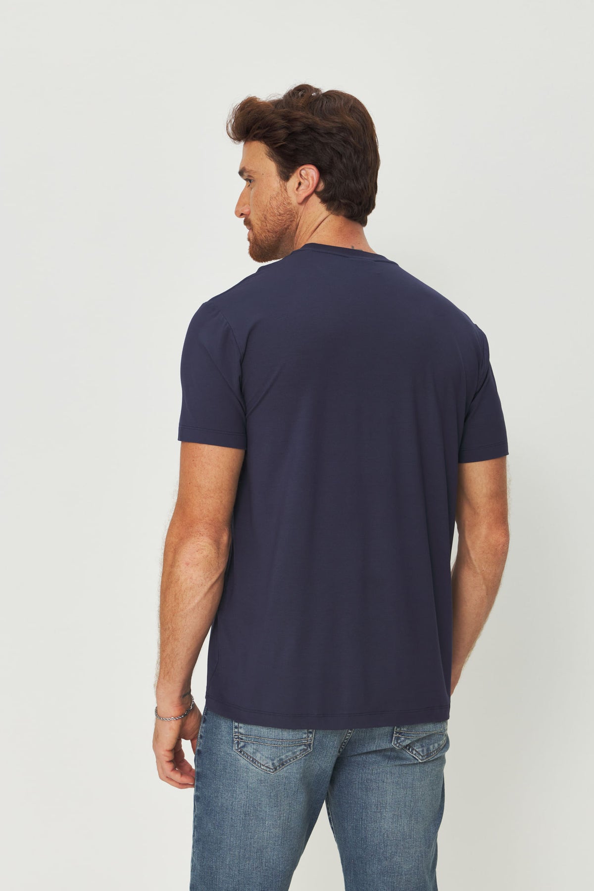 Camiseta Modal Clássica Masculina Acostamento Marinho