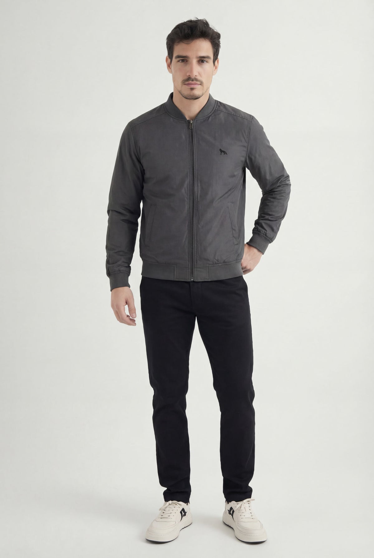 Jaqueta Casual Masculina Acostamento Chumbo