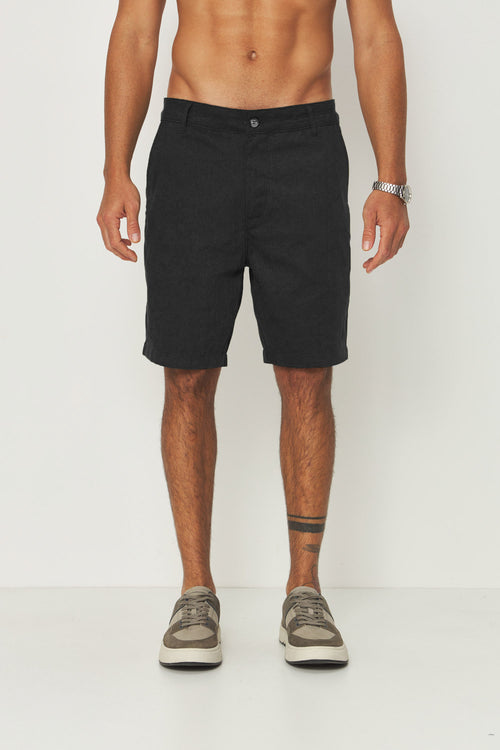 Bermuda Cotton Moderna Masculina Acostamento Preto