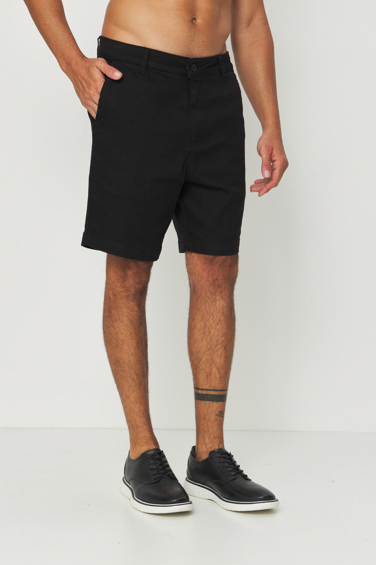 Bermuda Casual Versátil Masculina Acostamento Preto