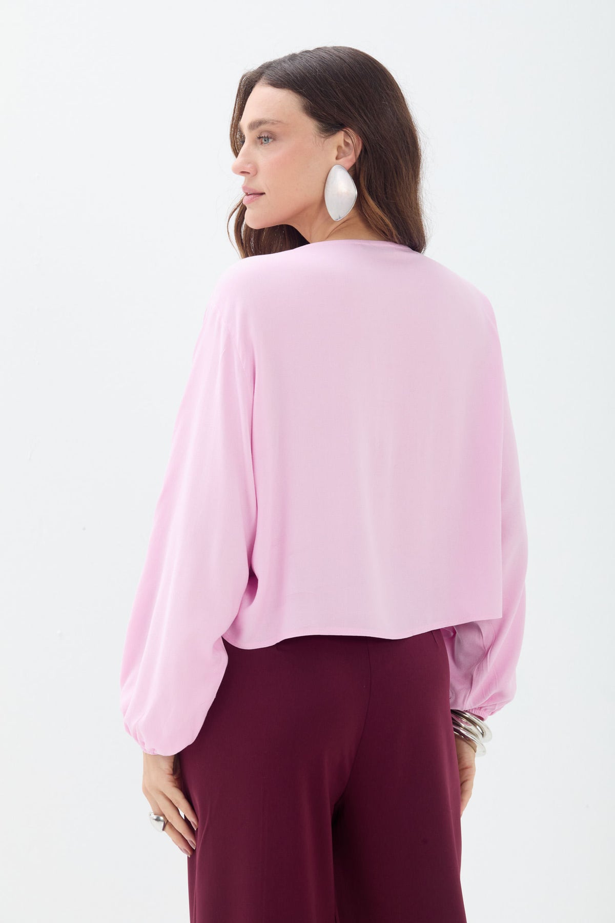 Blusa Babados Manga Longa ACT Feminina Pink Sunset