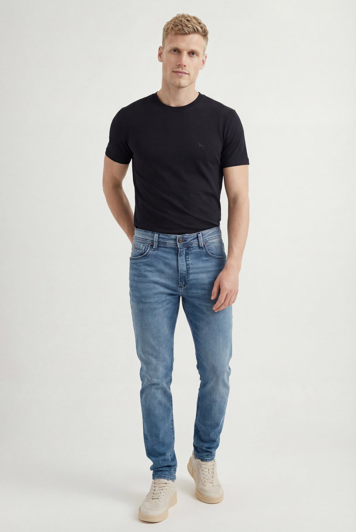 Calça Jeans Skinny Casual Masculina Acostamento Jeans Claro